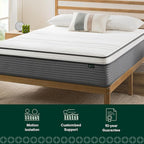 ZINUS 12 Inch True Support Hybrid Mattress [New Version], Queen, Fiberglass Free, Medium Feel, Motion Isolation, Certified Safe Foams & Fabric, Mattress in A Box