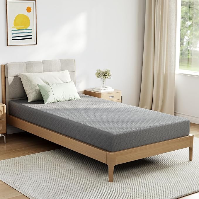 Novilla Twin Mattress for Kids, 5 Inch Twin Size Mattresses with Gel-Infused Memory Foam & Pressure-Relieving Foam for Cool Touch & Edge Support Mattress in a Box CertiPUR-US Certified