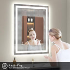 26x32 LED Mirror for Bathroom, Lighted Vanity Mirror for Wall, Dimmable, Anti-Fog, Shatter-Proof, ETL Listed (Front Lights + Backlit)