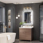 TokeShimi 24x36 LED Bathroom Mirror with Lights,Backlit + Front lit,3-Color LED Bathroom Vanity Mirror,Anti-Fog Mirrors with Tempered Glass,Shatterproof,Memory Function,UL Listed,Waterproof