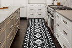 Custom Length Cut to Size Tribal Ethnic Southwestern Inspired Hallway Runner Rug, Non Slip Rubber Backed, 31 inch Wide X Customized Length, Aztec Black, 31 inch X 11 feet