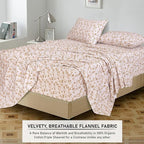 RUVANTI Flannel Sheets Queen Size - 100% Cotton Double Brushed Bed Sheets, Deep Pockets 16 Inches Queen Sheet Set, All Seasons Breathable & Extra Soft - Warm & Cozy, 4 Piece, Dazzale