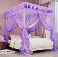 Mengersi Bed Canopy for Girls,Canopy Bed Curtains Canopy for Bed Drapes,Princess Bed Curtains Birthday Present Girls Room Decor,Purple
