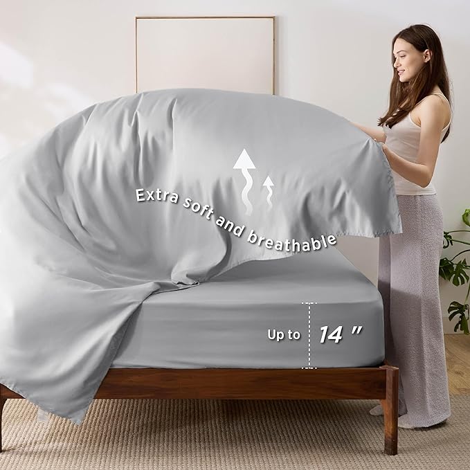 Bedsure Full Size Comforter Set - 7 Pieces Reversible Light Purple Bedding, Full Size Bed Set for All Seasons, Bed in a Bag with Down Alternative Comforter, Sheets, Pillowcases & Shams
