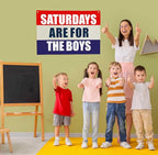 Boys Nursery Rectangular Canvas Banner-Flag Wall Sign for Baby Boys Kids Toddler,Playroom Bedroom Dorm Reading Room Wall Decor-Baby Shower Birthday Christmas Gift-Saturday are for Boy