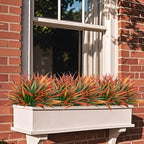 Ouddy Decor 20 Pcs Fake Fall Outdoor Plants Artificial Grass Fall Stems Faux Plastic Plants UV Resistant for Autumn Indoor Outside Garden Hanging Planter Porch Patio Window Box Home Decor, Orange