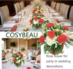 Artificial Flowers 25pcs Fake Roses, Red Foam Rose Faux Flower for DIY Wedding Bouquets Bridal Shower Centerpieces Floral Arrangements Home Decorations Party Backdrops Table