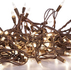 612 Vermont 50 Clear Mini Christmas String Lights on Brown Wire Cord, UL Approved for Indoor/Outdoor Use, 9 Foot of Lighted Length, 11 Foot of Total Length