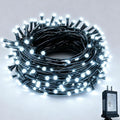 RPGT Christmas Light 100 LEDs 41ft Green Cable Wire Fairy String Twinkle Lights Plug in 12 Modes for Xmas Tree, Party, Outdoor, Garden, Wedding, Home Decoration (White)
