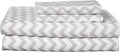 King Size Sheets - Breathable Luxury Bed Sheets with Full Elastic & Secure Corner Straps Built In - 1800 Supreme Collection Extra Soft Deep Pocket Bedding Set, Sheet Set, King, Chevron Gray