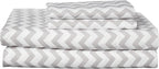 King Size Sheets - Breathable Luxury Bed Sheets with Full Elastic & Secure Corner Straps Built In - 1800 Supreme Collection Extra Soft Deep Pocket Bedding Set, Sheet Set, King, Chevron Gray