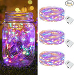 btfarm 3 Pack Fairy Lights Battery Operated [3 Modes], 7ft 20 Led Twinkle Lights String Lights Waterproof Bulk Small Mini Silver Wire for Mason Jars Vases Wedding Table Centerpiece, Multicolor