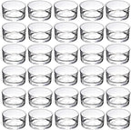 GOLDEAL 30 PCS Small Clear Glass Tealight Candle Holders,Tealight Holders Bulk Use for Weddings Parties Dinner,for 1.5" Tealight. as Well as Candle Mould…