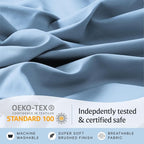 LuxClub 4 PC Queen Sheet Set, Deep Pockets Wrinkle Free Cooling Bed Sheets Hotel Bedding for Women, Men, Kids & Teens, Includes 1 Fitted Sheet, 1 Flat Sheet and 2 Pillowcases - Silky Soft Sky
