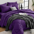HEVUMYI Purple Full Comforter Set - 7-Piece All Season Bed in a Bag Full, Ultra Soft Bedding Set with Comforter, Flat Sheet, Fitted Sheet, Pillowcases, Pillow Shams