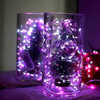OakHaomie 6 Pack 10ft LED Starry String Lights 30 Micro LEDs on Silvery Copper Wire, CR2032 Batteries Required and Included,for DIY Wedding Christmas Centerpiece Table Decorations(Pink White)