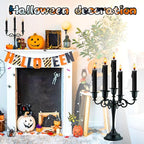 Metal Candle Holders 5 Wicks Black Candle Holders for Candlesticks Taper Candles（10.6 inch Tall Candelabra, for 1/2-1 inch Pillar Candles Diameter Each）,Candle Stand Decoration
