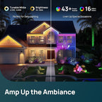 Linkind Smart Solar Spot Lights Outdoor SL5C, Solar Lights Outdoor Spotlight Color Changing APP/Voice Control Landscape Lighting, IP67 Christmas Halloween Decorations for Yard, Garden, Pathway(8 Pack)