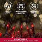 Joiedomi Red Christmas Lights Outdoor,42.8FT Christmas Tree Lights Outside,200(2x100) Count String Lights,Green Wire Xmas Lights for Decorations Indoor Holiday Theme Party Yard House