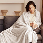 Exclusivo Mezcla Plush Fuzzy Fleece Bed Blanket Twin Size, Super Soft, Fluffy and Warm Blankets, Suitable for All Seasons (Beige, 90x66 Inches)
