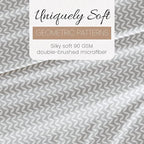 Linen Market Double-Brushed Patterned Microfiber Twin Sheet Set 3 Piece – Oeko-TEX Certified Ultra Soft & Wrinkle-Free - 16" Deep Pocket Sheets - Easy Care Twin Size - Puffed Chevron Light Gray