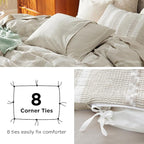 Bedsure Waffle Weave Duvet Cover King - 100% Cotton Boho Duvet Cover with 2 Pillowcases - Linen Color Textured Comforter Cover with Zipper Closure (King, 104"x90")