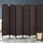 Rose Home Fashion 6 ft Tall Room Divider, Room Dividers and Folding Privacy Screens, 15.7in Privacy Screen 6 Panel Partition Temporary Wall Separation for Private, Dark Coffee