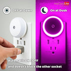 myCozyLite Pink Light Night Light Plug in, Home Decor, Dusk to Dawn Sensor, 2 Pack Nightlights Plug into Wall, Ambient Lighting for Kids Room, Bedroom, Bathroom, Kitchen, Baby Nursery