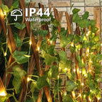 Brizled Solar Vine String Lights, 33ft 100 LED Solar String Lights, 8 Modes Artificial Ivy Leaf Solar Plant Vine Lights, Outdoor Ivy Fairy Lights for Outside Wedding Garden Fence Wall Hanging Decor