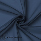Aiyufneg Small Sheer Tier Curtains Half Kitchen Curtain Sheers, Light Filtering Farmhouse 24 Inch Window Panels Rod Pocket Navy Blue Voile Short Curtain for Bathroom, 40W x 24L, Set of 2 Panels
