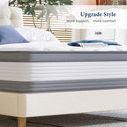 Coolvie King Mattress 12 Inch Hybrid Mattresses King Size Bed Mattress in A Box Mattresses Individual Pocket Springs with Memory Foam Layer Provide Motion Isolation & Cool Sleep