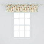 Ambesonne Fall Window Valance, Wild Flowers Illustration Print Vintage Autumnal Theme Farmhouse Vibe, Curtain Valance for Kitchen Bedroom Decor with Rod Pocket, 54" X 12", Mustard Orange Sage Green