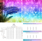 suddus Curtain Lights for Bedroom, 192 Led 8.3ft x 5.25ft Hanging String Lights Outdoor, Fairy Curtain Lights for Backdrop, Window, Wall, Wedding, Party, Garden, Porch, Birthday Decor Multicolor