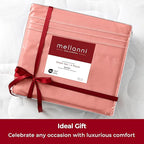 Mellanni Extra Deep California King Sheets - 4 PC Iconic Collection Bedding - Hotel Luxury, Ultra Soft, Cooling Bed Sheets - Wrinkle, Fade, Stain Resistant (Cal King, Coral)