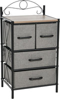 Household Essentials Victorian Style 4-Drawer Storage Organizer Unit, Black and Grey