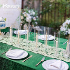Hewory Hurricane Glass Candle Holders: 10 PCS Clear Open Ended Cylinder Candle Holder Sleeve for Candlestick Holders - Taper Candle Holder Bulk for Wedding Christmas Centerpiece Decor (D 2.5" x H 11")