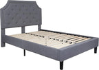 Flash Furniture Brighton Full Size Tufted Upholstered Platform Bed in Light Gray Fabric