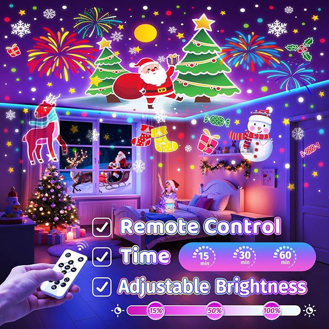 Christmas Gifts for Kids Toys,15 Films Star Lights for Ceiling Projector +15 Sleep Sounds Machine Baby Night Lamp,Remote Timer Cute Pink Nursery Lamp,Exquisite Gifts for Kids Baby Girl Toddler