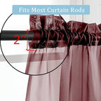 OWENIE Sheer Curtains, Sheer Curtains 84 inch Length 2 Panels Set, Rod Pocket Voile Fimly Sheer Drapes for Living Room/Bedroom, 2pcs, Each 42" W x 84" L, Burgundy