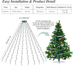 Christmas Tree Lights String, 200LED Christmas Lights for Tree with 8 Light Modes & Memory Function, 5FT x 10 String Lights with Timing & Remote Control for Xmas Holiday Decorations - Cold White