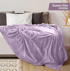 Utopia Bedding Fleece Blanket Queen Size Lilac 300GSM Luxury Fuzzy Soft Anti-Static Microfiber Bed Blanket (90x90 Inch)