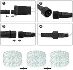 Lighting EVER 33ft 240 LED Outdoor Rope Lights Cool White 6000K, 24 V Connectable, Waterproof Clear Tube String Lights for Deck Railing, Patio Ground, Garden, Yard Lawn, Flower Bed Landscape, Camping