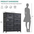 YITAHOME Dresser with 8 Drawers - Fabric Storage Tower, Organizer Unit for Bedroom, Hallway, Closets - Sturdy Steel Frame, Wooden Top & Easy Pull Fabric Bins
