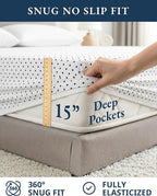 LANE LINEN 100% Organic Cotton Twin Sheets Set - 3 PC Bedding Sheets & Pillowcases - Breathable & Cooling Bed Sheets - Deep Pocket up to 15", Sheets for Twin Size Bed: Polka Dot (Black)
