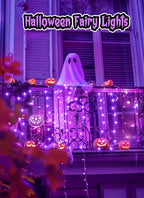 Minetom Halloween Fairy Lights, 33Ft 100 LED Battery Operated Fairy Lights, Waterproof Copper Wire Mason Jar Lights for Home Party Ghost Haunted House Indoor Outdoor Halloween Decorations, Purple