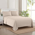 King Size Sheets - Breathable Luxury Bed Sheets with Full Elastic & Secure Corner Straps Built In - 1800 Supreme Collection Extra Soft Deep Pocket Bedding, Sheet Set, EXTRA DEEP pocket - King, Beige