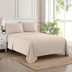 King Size Sheets - Breathable Luxury Bed Sheets with Full Elastic & Secure Corner Straps Built In - 1800 Supreme Collection Extra Soft Deep Pocket Bedding, Sheet Set, EXTRA DEEP pocket - King, Beige
