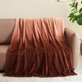 NEWCOSPLAY Super Soft Throw Blanket Ombre Coffee Premium Silky Flannel Fleece Leaves Pattern Lightweight Bed Blanket All Season Use (Ombre Coffee, Throw(50"x60"))