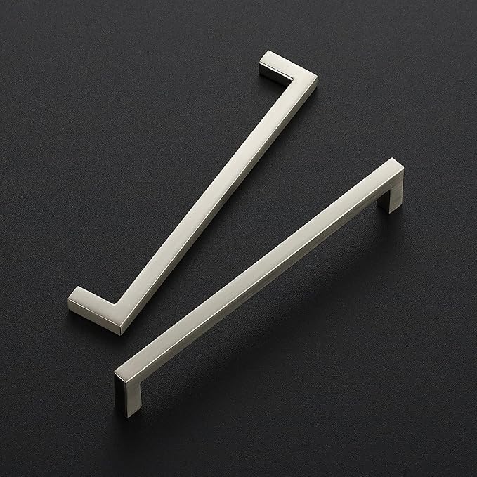 Ravinte 20 Pack Solid 6-1/4 Inch Center to Center Slim Square Bar Drawer Handles - Cabinet Hardware Brushed Nickel Pulls for Kitchen and Drawers