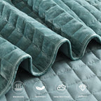 Secgo Twin Comforter Set for Bed - Velvet Quilts Queen Size, Black Bedspreads (68 * 86 Inch) with 2 Pillow Shams, Patchwork Reversible Lightweight Bedding